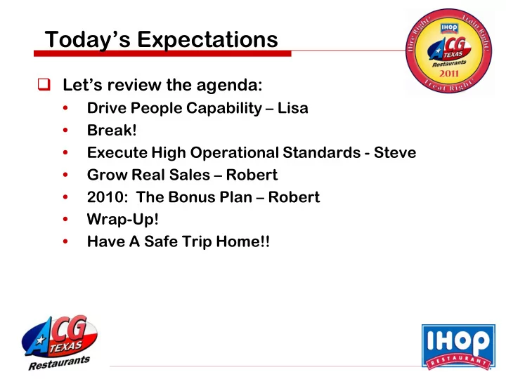 today s expectations