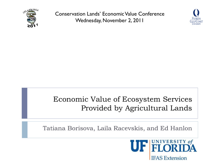 economic value of ecosystem services provided by