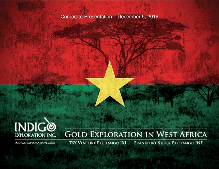 corporate presentation december 5 2019 disclaimer
