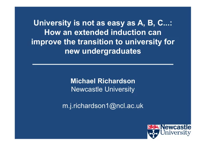 university is not as easy as a b c how an extended