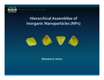 Hierarchical Assemblies of Inorganic Nanoparticles (NPs)  Nicholas A. Kotov Liquid  Peptides