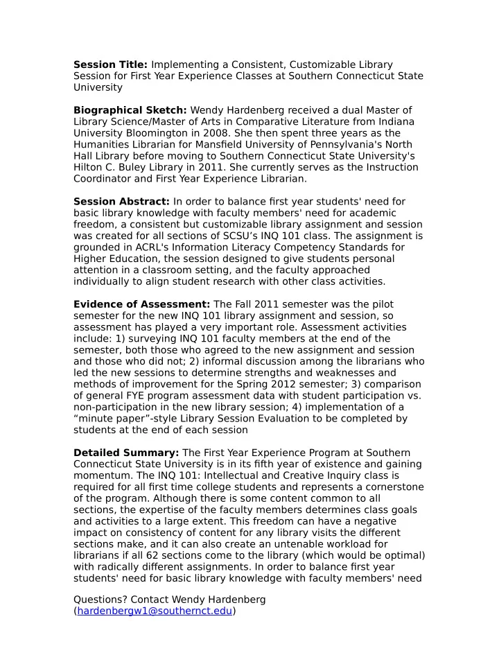 session title implementing a consistent customizable