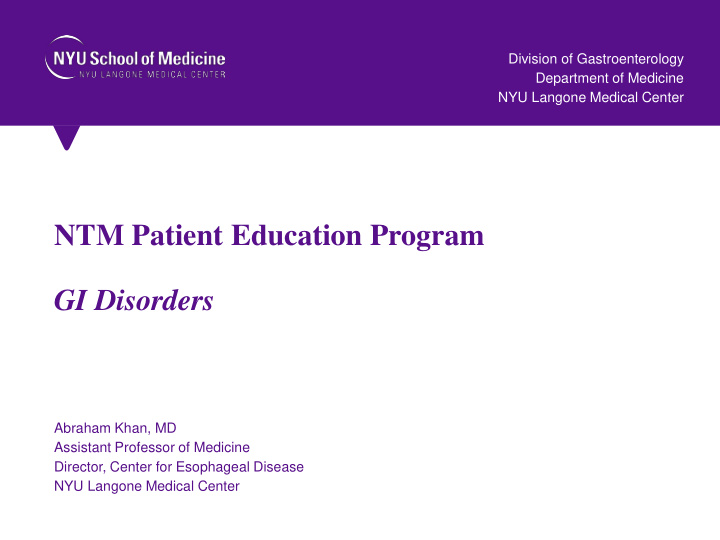 ntm patient education program gi disorders