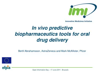biopharmaceutics tools for oral  drug delivery  Bertil Abrahamsson, AstraZeneca and Mark