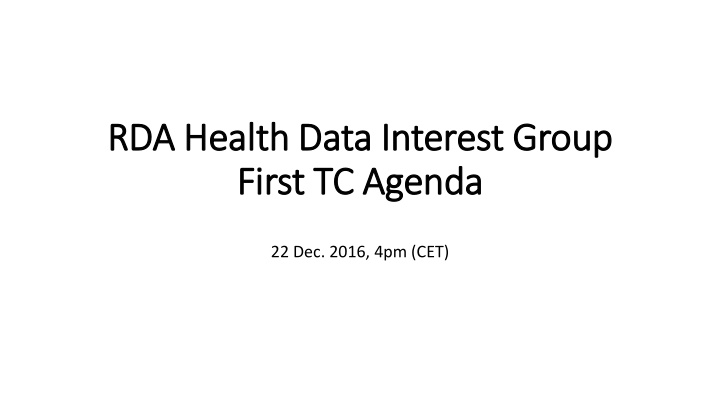 rda healt lth data in interest group