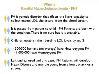 What is What is  Familial Hypercholesterolemia - FH?  Familial Hypercholesterolemia - FH?  FH is