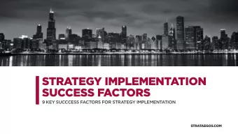 STRATEGY IMPLEMENTATION  SUCCESS FACTORS  9 KEY SUCCCESS FACTORS FOR STRATEGY IMPLEMENTATION