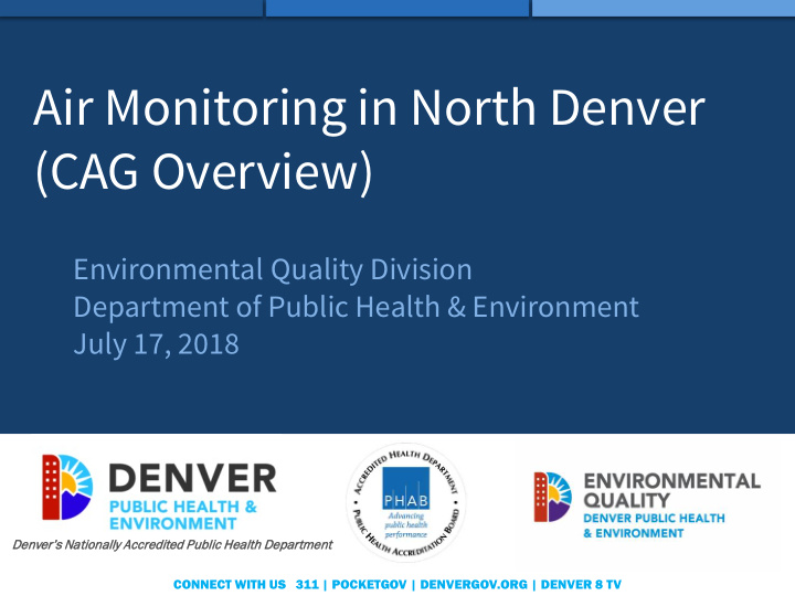air monitoring in north denver cag overview