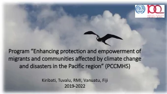Program Enhancing protection and empowerment of  migrants and communities affected by climate