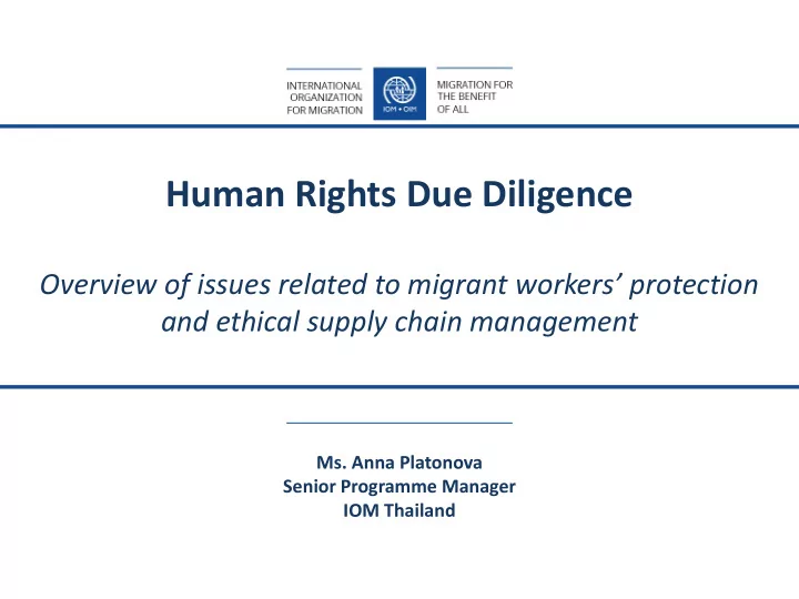 human rights due diligence