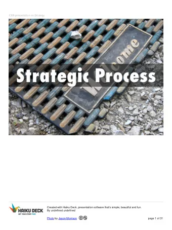CEB presentation on Strategy  Created with Haiku Deck, presentation software that's simple,