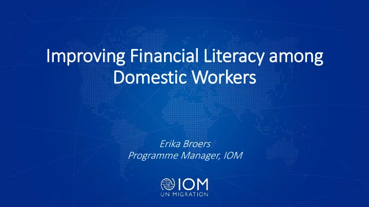 im improving fin inancial lit iteracy among