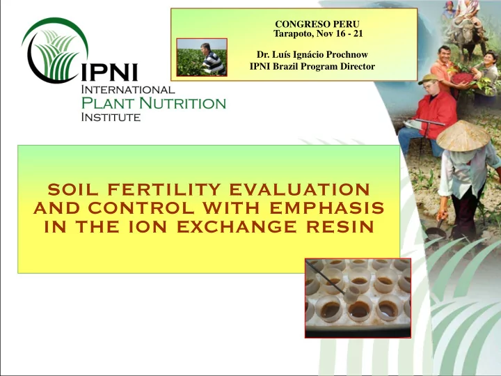 soil fertility evaluation and control with emphasis in