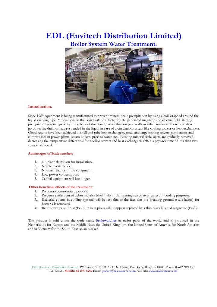 edl envitech distribution limited