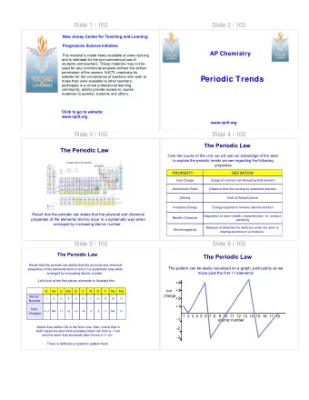 Periodic Trends  make their work available to other teachers,  participate in a virtual