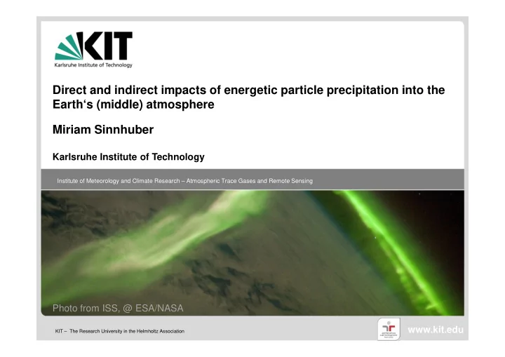 direct and indirect impacts of energetic particle