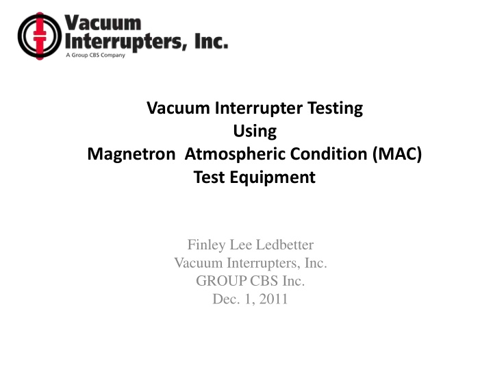 vacuum interrupter testing