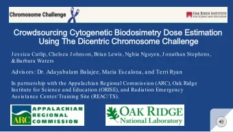 Crowdsourcing Cytogenetic Biodosimetry Dose Estimation  Crowdsourcing Cytogenetic Biodosimetry Dose
