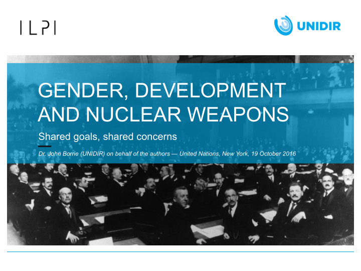 gender development and nuclear weapons
