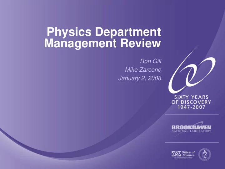 physics department management review