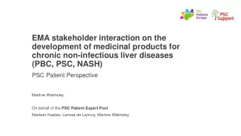 EMA stakeholder interaction on the  development of medicinal products for  chronic non-infectious
