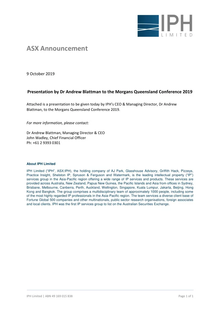asx announcement