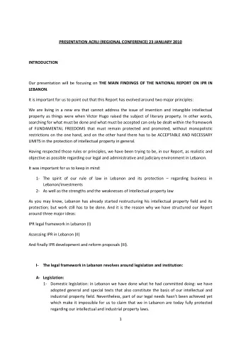 PRESENTATION ACRLI (REGIONAL CONFERENCE) 23 JANUARY 2010  INTRODUCTION Our presentation will be