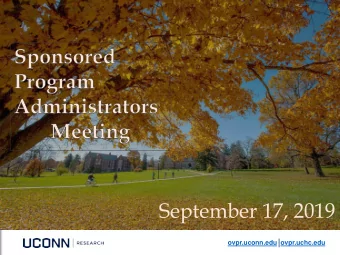 September 17, 2019  ovpr.uconn.edu ovpr.uchc.edu  Draft FDA Guidance  in regards to diversity in