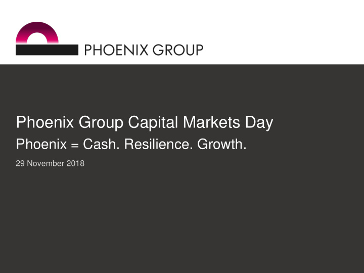 phoenix group capital markets day
