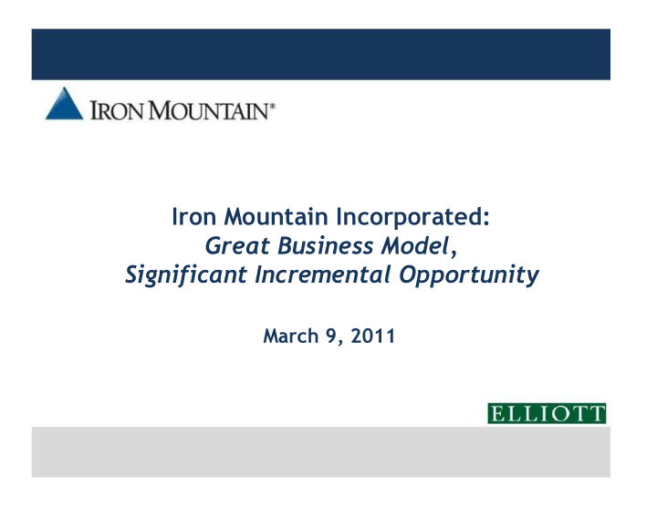 iron mountain incorporated great business model