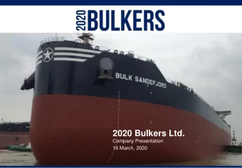2020 Bulkers Ltd.  Company Presentation  16 March, 2020  |  Disclaimer This presentation (the