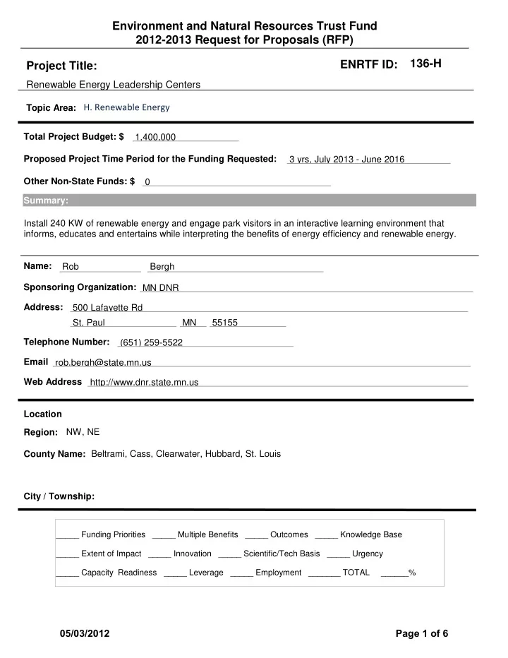environment and natural resources trust fund 2012 2013