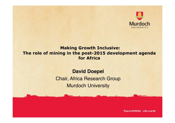 david doepel chair africa research group murdoch
