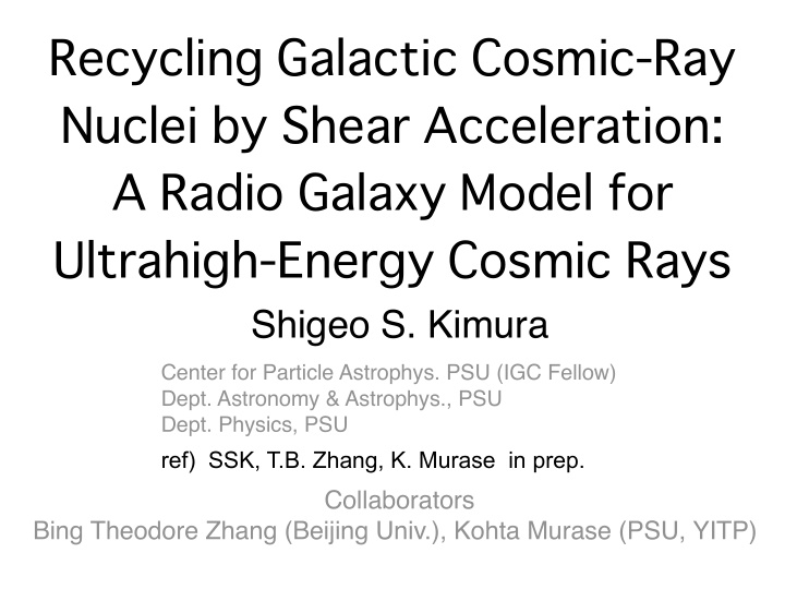 recycling galactic cosmic ray nuclei by shear