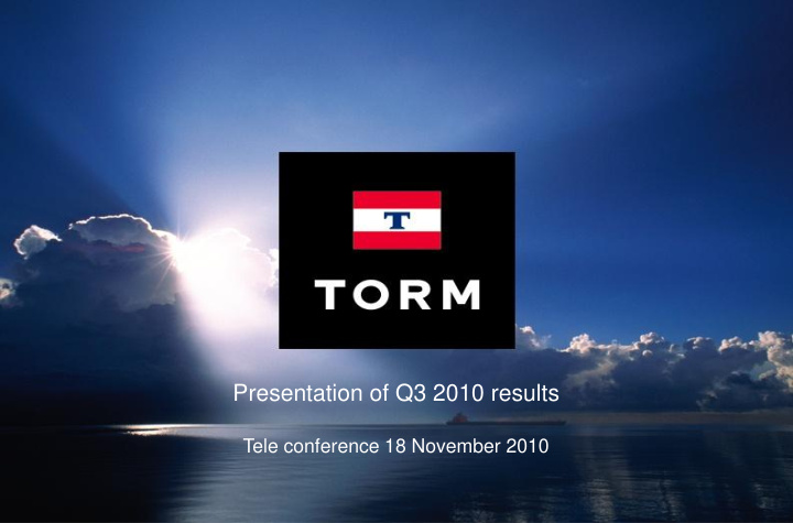 presentation of q3 2010 results