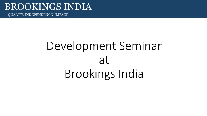 development seminar