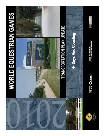 44 Days And Counting  44 Days And Counting  2010 World Equestrian Games Overview  September 25