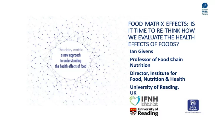food matrix effects is is