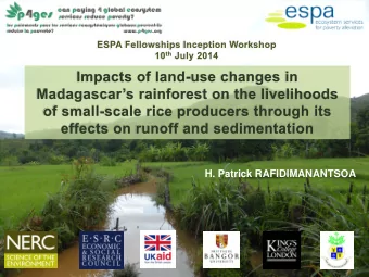 H. Patrick RAFIDIMANANTSOA  OUTLINE  1. Overview  2. Research design and  Methods  3. Outcomes  4.