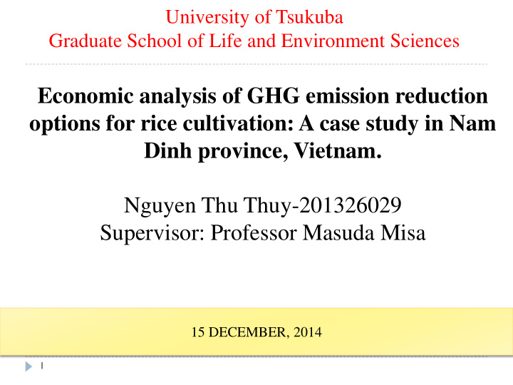 economic analysis of ghg emission reduction options for