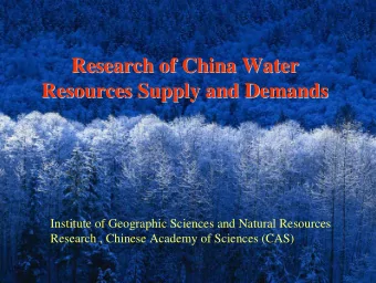 Research of China Water  Research of China Water  Resources Supply and Demands  Resources Supply