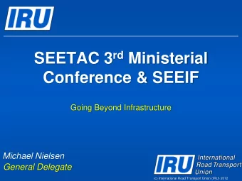 Conference &amp; SEEIF  Going Beyond Infrastructure  Michael Nielsen  General Delegate  (c)