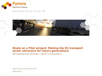 Study on a Pilot project: Making the EU transport  sector attractive for future generations IRU