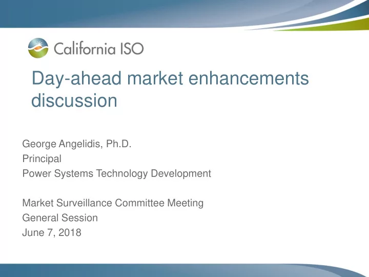 day ahead market enhancements discussion