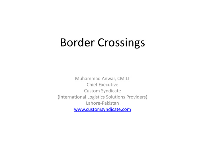 border crossings