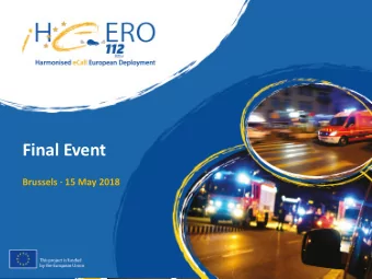 Final Event  Brussels  15 May 2018  I_HeERO Final Event  8:30  Registration  9:30  Welcome Notes