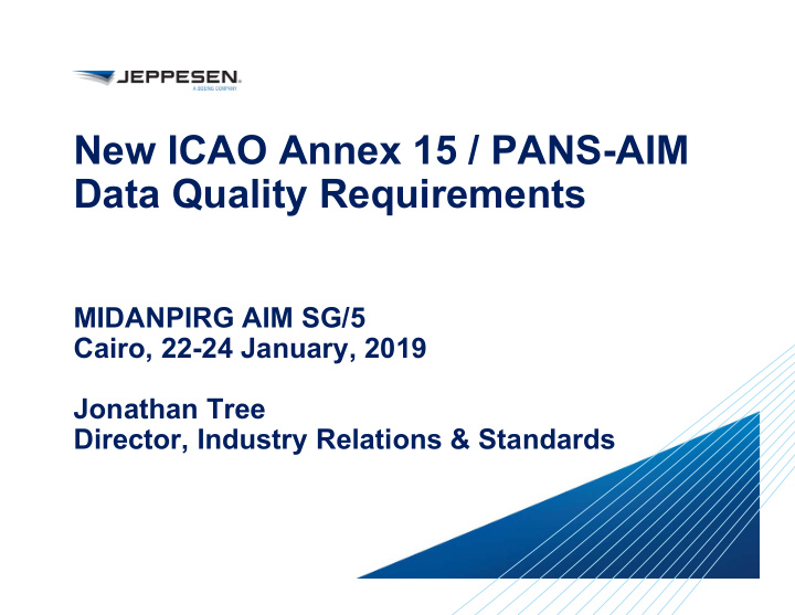 new icao annex 15 pans aim data quality requirements