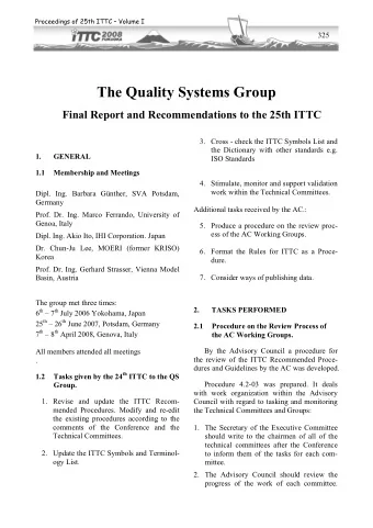 The Quality Systems Group  Final Report and Recommendations to the 25th ITTC 3. Cross - check the