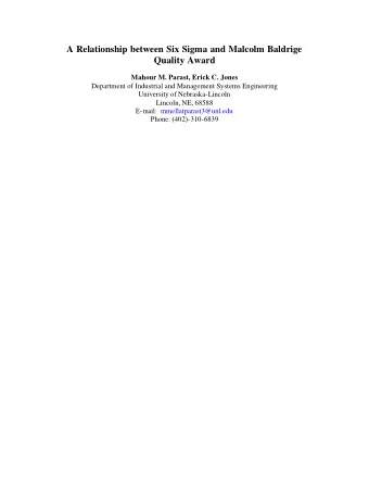 The DMAIC cycle of Six Sigma methodology can be employed as a practical tool for addressing the