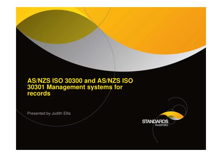as nzs iso 30300 and as nzs iso 30301 management systems